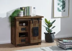 Commode En Bois De Manguier Huilé RAILWAY #423