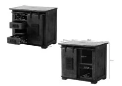 Buffet 70x45 Manguier Laqué Bois Naturel RAILWAY #123 -Massivmoebel24 09 312 772 3021 08 1