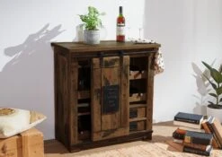 Bar à Vin En Bois De Manguier Huilé RAILWAY #440