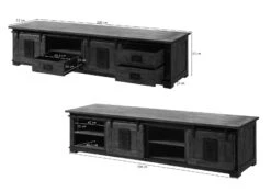 Meuble TV 200x55 Manguier Laqué Blanchi RAILWAY #351 16 Meuble TV 200x55 Manguier Laqué Blanchi RAILWAY #351 -Massivmoebel24 09 312 772 3038 08