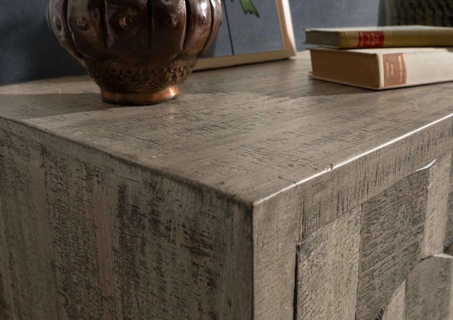 Commode 86x46 Manguier Laqué Gris STILMÖBEL #108 5 Commode 86x46 Manguier Laqué Gris STILMÖBEL #108 – Image 5