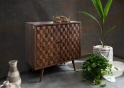 Commode 94x46 Manguier Laqué Brun STILMÖBEL #109