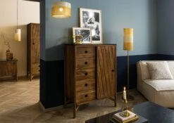 Commode Manguier 90x45x120 Marron Huilé / Granit Foncé LOS ANGELES #110 12 Commode Manguier 90x45x120 Marron Huilé / Granit Foncé LOS ANGELES #110 -Massivmoebel24 09 312 891 1110 03