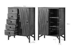 Commode Manguier 90x45x120 Marron Huilé / Granit Foncé LOS ANGELES #110 17 Commode Manguier 90x45x120 Marron Huilé / Granit Foncé LOS ANGELES #110 -Massivmoebel24 09 312 891 1110 08