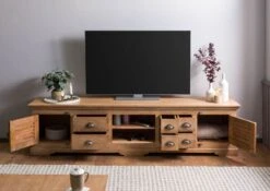 Meuble TV Manguier 220x45x55 Huilé Beige TOULOUSE #09 -Massivmoebel24 09 313 188 0009 04