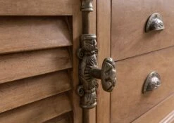 Meuble TV Manguier 220x45x55 Huilé Beige TOULOUSE #09 -Massivmoebel24 09 313 188 0009 06