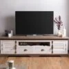 Meuble TV Manguier 200x45x55 Laqué Blanc TOULOUSE #110