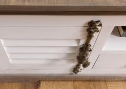 Meuble TV Manguier 200x45x55 Laqué Blanc TOULOUSE #110 -Massivmoebel24 09 313 188 1010 07