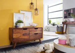 Commode 90x40 Palissandre Laqué Noisette MALMÖ 2 #101