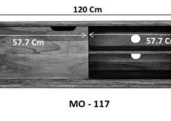Meuble TV 120x40 Palissandre Laqué Noisette MALMÖ 2 #117 -Massivmoebel24 09 313 220 0017 8