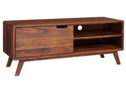 Meuble TV 120x40 Palissandre Laqué Noisette MALMÖ 2 #117 -Massivmoebel24 09 313 220 0017 9