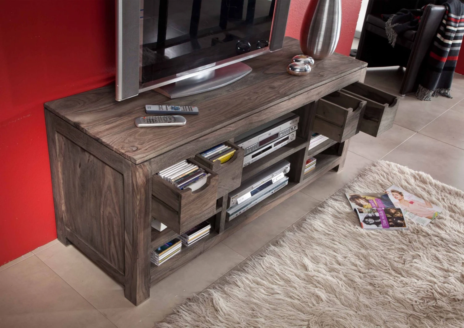 Meuble TV 148x50 Palissandre Huilé Gris Taupe NATURE GREY #40 3 Meuble TV 148x50 Palissandre Huilé Gris Taupe NATURE GREY #40 – Image 3