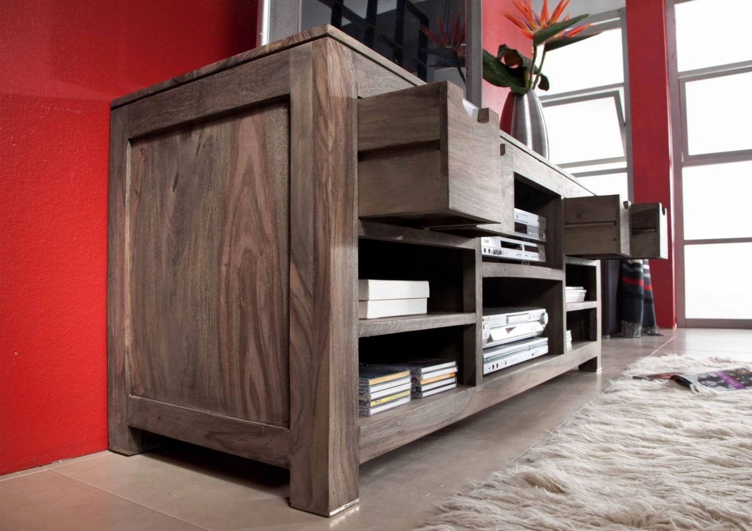 Meuble TV 148x50 Palissandre Huilé Gris Taupe NATURE GREY #40 4 Meuble TV 148x50 Palissandre Huilé Gris Taupe NATURE GREY #40 – Image 4