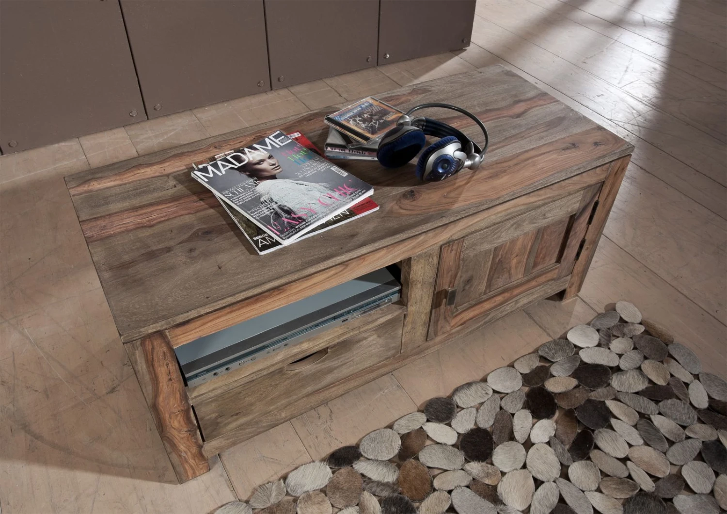 Meuble TV 108x45 Palissandre Huilé Gris Taupe NATURE GREY #0117 2 Meuble TV 108x45 Palissandre Huilé Gris Taupe NATURE GREY #0117 – Image 2