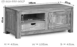 Meuble TV 108x45 Palissandre Huilé Gris Taupe NATURE GREY #0117 8 Meuble TV 108x45 Palissandre Huilé Gris Taupe NATURE GREY #0117 -Massivmoebel24 09 313 550 3017 8