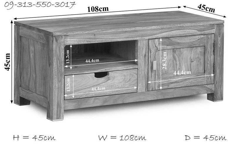 Meuble TV 108x45 Palissandre Huilé Gris Taupe NATURE GREY #0117 4 Meuble TV 108x45 Palissandre Huilé Gris Taupe NATURE GREY #0117 – Image 4