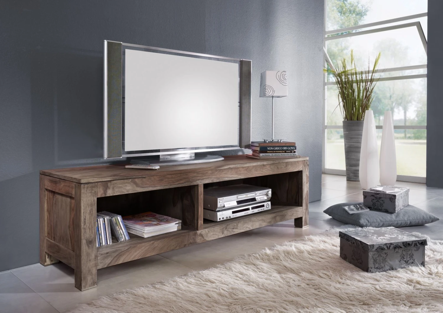 Meuble TV 148x45 Palissandre Huilé Gris Taupe NATURE GREY #0123 1 Meuble TV 148x45 Palissandre Huilé Gris Taupe NATURE GREY #0123