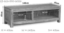 Meuble TV 148x45 Palissandre Huilé Gris Taupe NATURE GREY #0123 10 Meuble TV 148x45 Palissandre Huilé Gris Taupe NATURE GREY #0123 -Massivmoebel24 09 313 550 3023 8