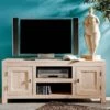 Meuble TV 145x45 Acacia Blanchi Blanc NATURE WHITE #41