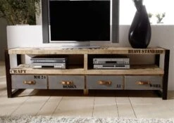 Meuble TV 196x40 Manguier Brut Imprimé Bois Naturel FACTORY #130