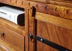 Meuble TV 170x40 Acacia Laqué Miel OXFORD #0324 9 Meuble TV 170x40 Acacia Laqué Miel OXFORD #0324 -Massivmoebel24 09 313 610 0124 4