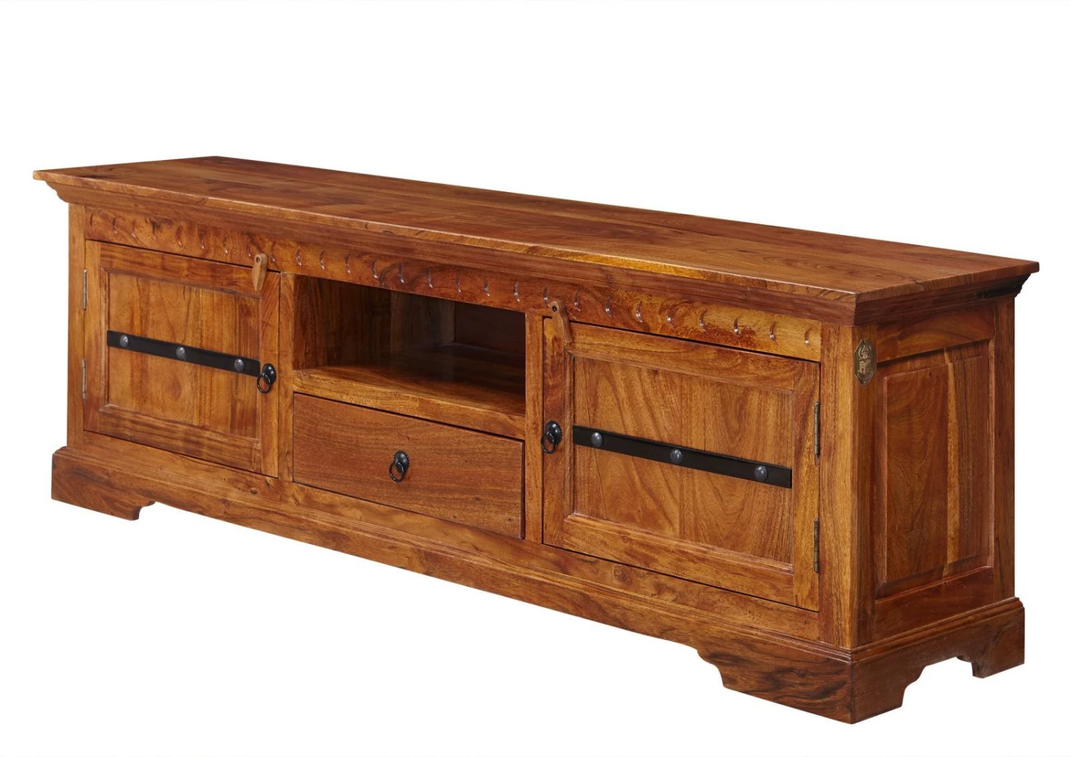 Meuble TV 170x40 Acacia Laqué Miel OXFORD #0324 6 Meuble TV 170x40 Acacia Laqué Miel OXFORD #0324 – Image 6