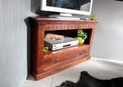 Meuble D'angle 97x51 Acacia Laqué Nougat OXFORD #504 -Massivmoebel24 09 313 620 00P7 3