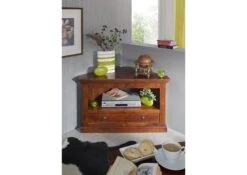 Meuble D'angle 97x51 Acacia Laqué Nougat OXFORD #504 -Massivmoebel24 09 313 620 00P7 4