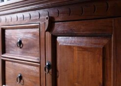 Meuble TV 220x50 Acacia Laqué Nougat OXFORD #341 -Massivmoebel24 09 313 620 0141 4