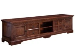 Meuble TV 220x50 Acacia Laqué Nougat OXFORD #341 -Massivmoebel24 09 313 620 0141 9