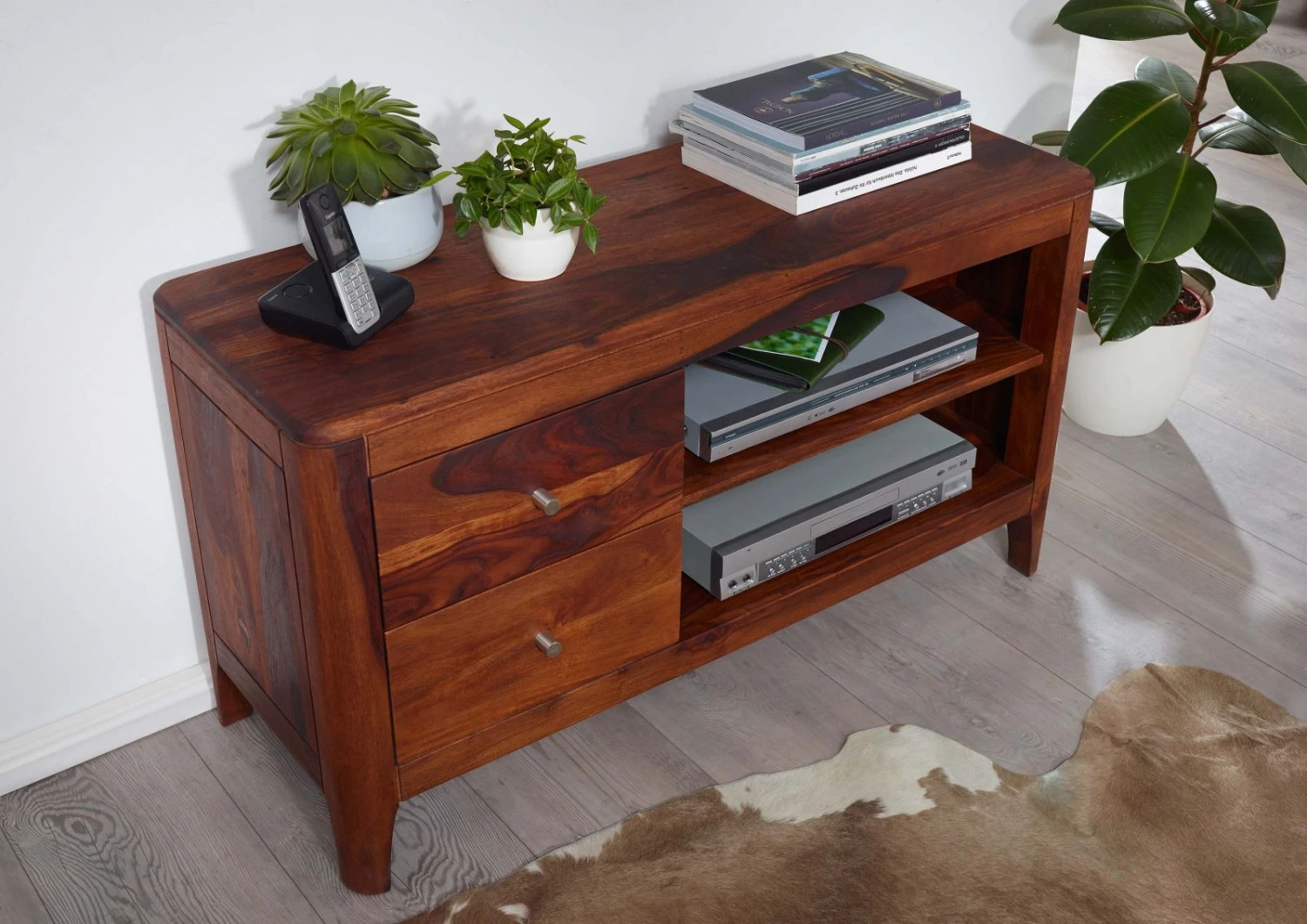 Meuble TV 110x40 Palissandre Huilé Noisette BROOKLYN #15 2 Meuble TV 110x40 Palissandre Huilé Noisette BROOKLYN #15 – Image 2