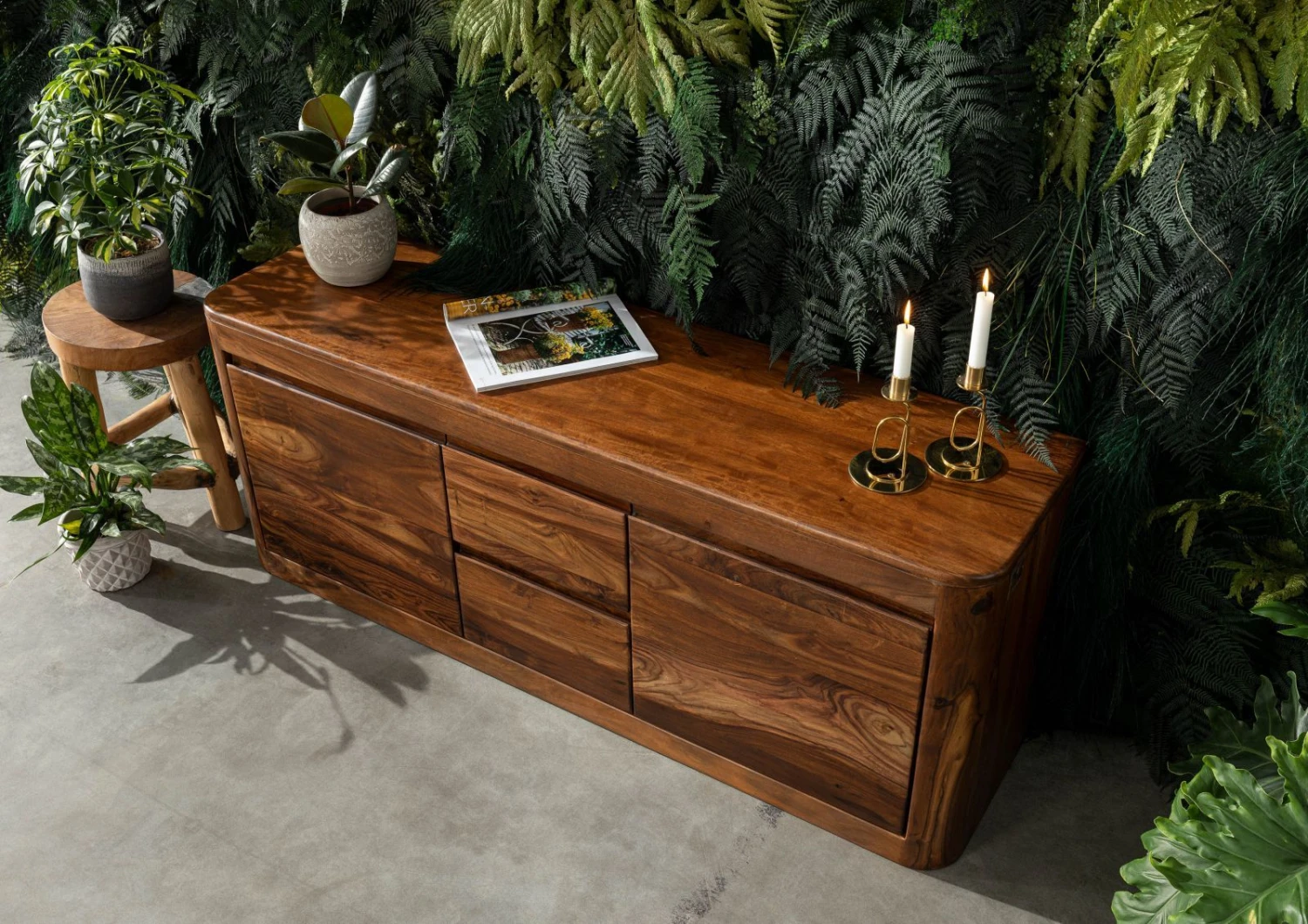 Meuble TV 147x40 Palissandre Ciré Noisette TORONTO #200 2 Meuble TV 147x40 Palissandre Ciré Noisette TORONTO #200 – Image 2