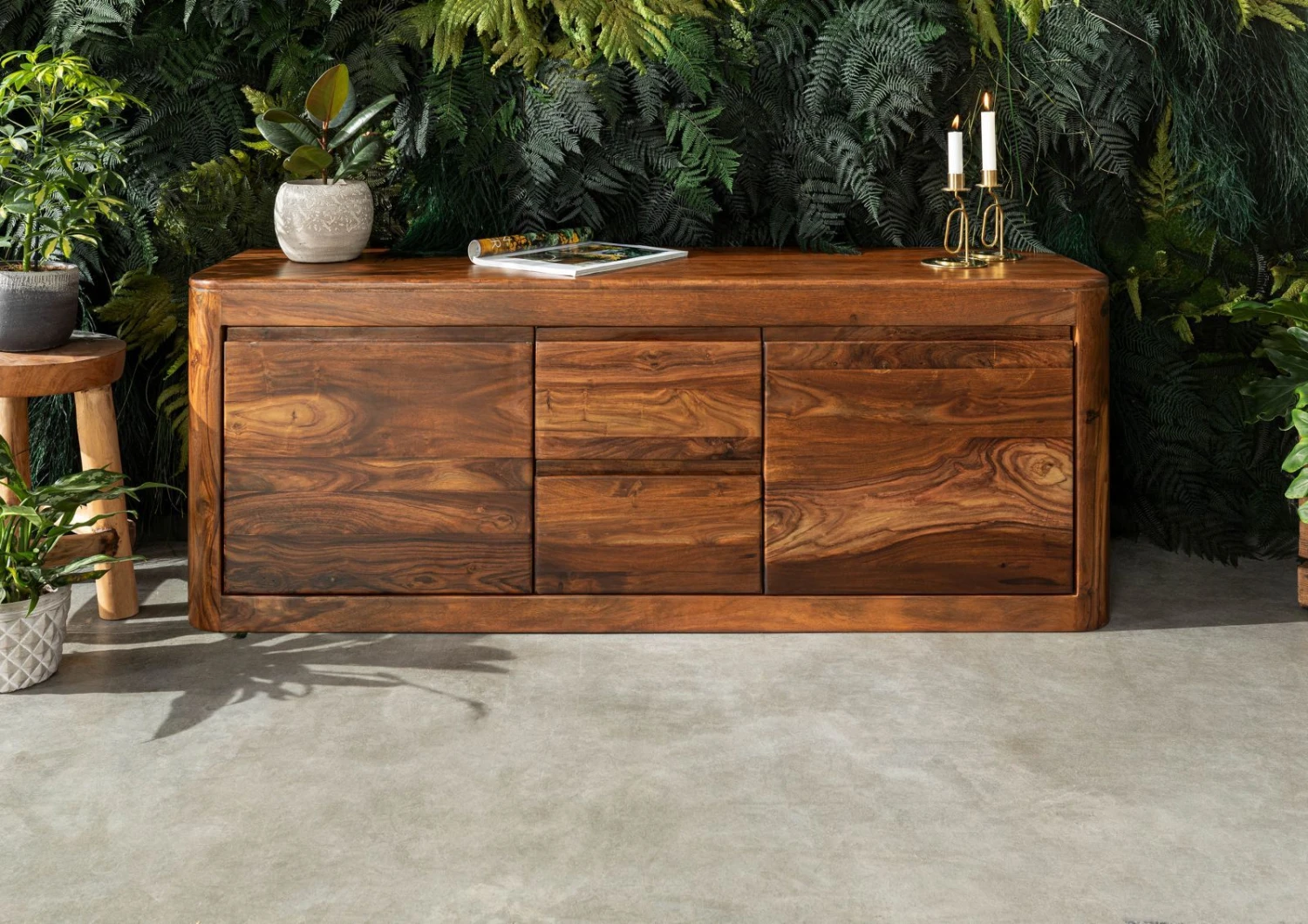 Meuble TV 147x40 Palissandre Ciré Noisette TORONTO #200 3 Meuble TV 147x40 Palissandre Ciré Noisette TORONTO #200 – Image 3