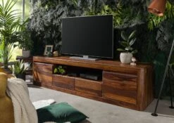 Meuble TV 200x45 Palissandre Ciré Noisette TORONTO #251