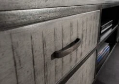 Meuble TV 190x40 Manguier Laqué Gris HEAVY INDUSTRY #131 13 Meuble TV 190x40 Manguier Laqué Gris HEAVY INDUSTRY #131 -Massivmoebel24 09 313 677 0131 6