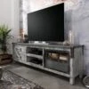 Meuble TV 190x40 Manguier Laqué Gris HEAVY INDUSTRY #134
