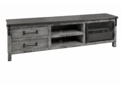 Meuble TV 190x40 Manguier Laqué Gris HEAVY INDUSTRY #134 15 Meuble TV 190x40 Manguier Laqué Gris HEAVY INDUSTRY #134 -Massivmoebel24 09 313 677 0134 9