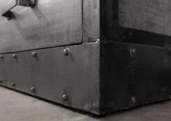 Meuble TV 180x40 Manguier Laqué Gris HEAVY INDUSTRY #139 -Massivmoebel24 09 313 677 0139 5