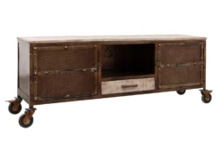 Meuble TV 150x40 Manguier Laqué Brun HEAVY INDUSTRY #219 15 Meuble TV 150x40 Manguier Laqué Brun HEAVY INDUSTRY #219 -Massivmoebel24 09 313 677 0208 9