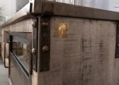 Meuble TV 190x40 Manguier Laqué Brun HEAVY INDUSTRY #234 12 Meuble TV 190x40 Manguier Laqué Brun HEAVY INDUSTRY #234 -Massivmoebel24 09 313 677 0234 5