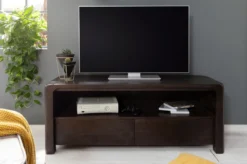 Meuble TV 125x45 Acacia Laqué Tabac BUENO #4002 -Massivmoebel24 09 313 679 4002 3