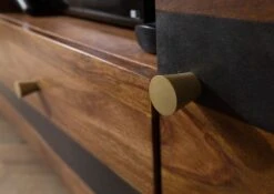 ANCONA #210 Meuble TV En Bois De Sheesham - Laqué / Marron Foncé 175x45x55 -Massivmoebel24 09 313 699 2010 07