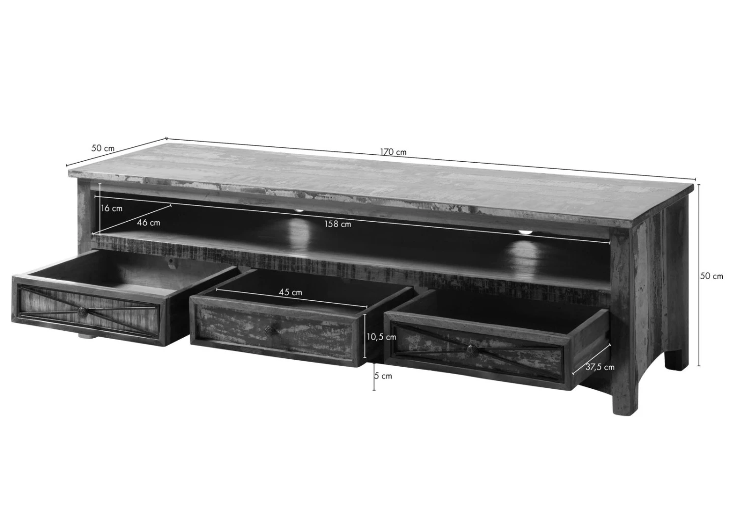 Meuble TV En Bois De Récupération Multicolore NATURE OF SPIRIT #134 7 Meuble TV En Bois De Récupération Multicolore NATURE OF SPIRIT #134 – Image 7