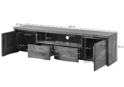 PURE MANGO #121 Meuble TV En Bois De Manguier - Huilé / Marron 200x45x50 17 PURE MANGO #121 Meuble TV En Bois De Manguier - Huilé / Marron 200x45x50 -Massivmoebel24 09 313 724 1021 08