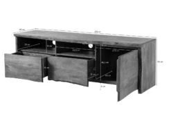 PURE MANGO #123 Meuble TV En Bois De Manguier - Huilé / Marron 178x48x58 -Massivmoebel24 09 313 724 1023 08