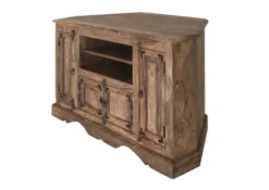 Meuble TV D'angle 114x56 Palissandre Huilé Gris Taupe LEEDS #10 -Massivmoebel24 09 313 750 0701 9