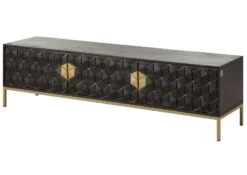 Meuble TV En Bois De Manguier 180x45x50 Gris Huilé DIAMOND #124 18 Meuble TV En Bois De Manguier 180x45x50 Gris Huilé DIAMOND #124 -Massivmoebel24 09 313 760 0024 09