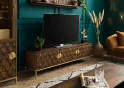 Meuble TV En Bois De Manguier 180x45x50 Marron Huilé DIAMOND #224 12 Meuble TV En Bois De Manguier 180x45x50 Marron Huilé DIAMOND #224 -Massivmoebel24 09 313 760 1024 03