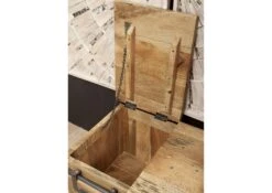 Coffre 76x51 Manguier Laqué Bois Naturel RAILWAY #134 -Massivmoebel24 09 313 772 0034 05