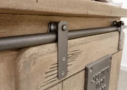 Meuble TV 180x55 Manguier Laqué Blanchi RAILWAY #335 -Massivmoebel24 09 313 772 2029 7